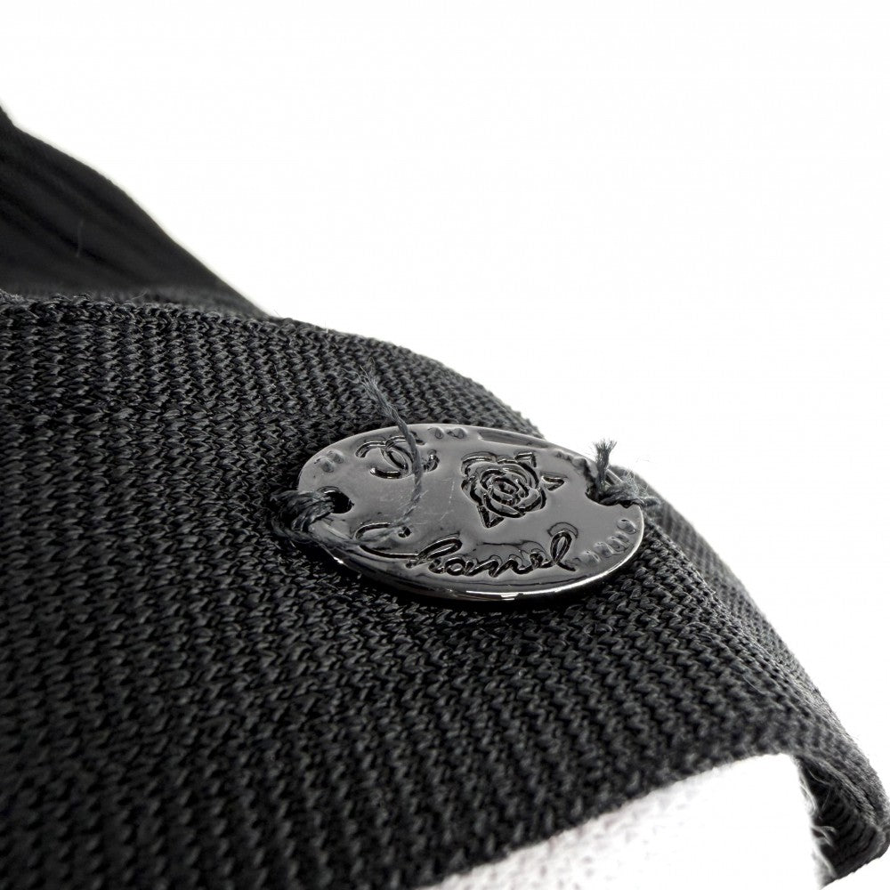 CHANEL シャネル トップス リボン タンクトップ アパレル キャミソール 服 38 ブラック 黒 夏 レーヨン レディース【中古品】
