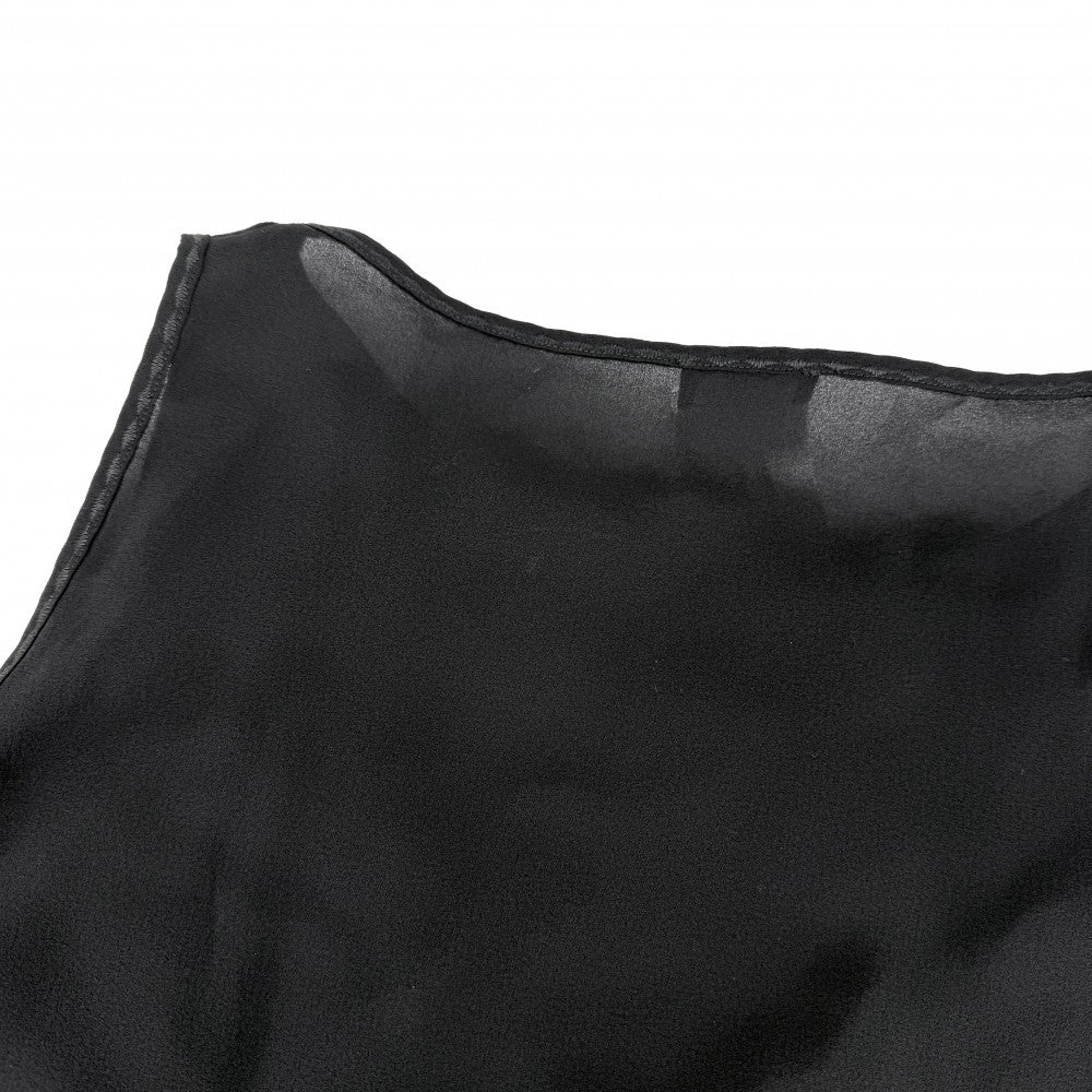 CHANEL シャネル タンクトップ ノースリーブ アパレル 服 トップス ココマーク レース 38 ブラック 黒 夏 シルク レディース【中古品】