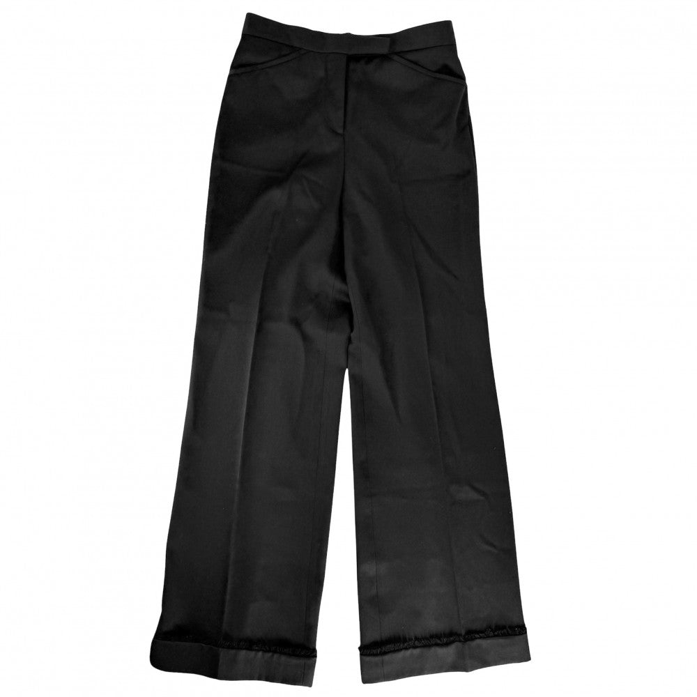 CHANEL シャネル パンツ ココボタン ボトムス アパレル スラックス 服 36 ブラック 黒 ウール レディース【中古品】