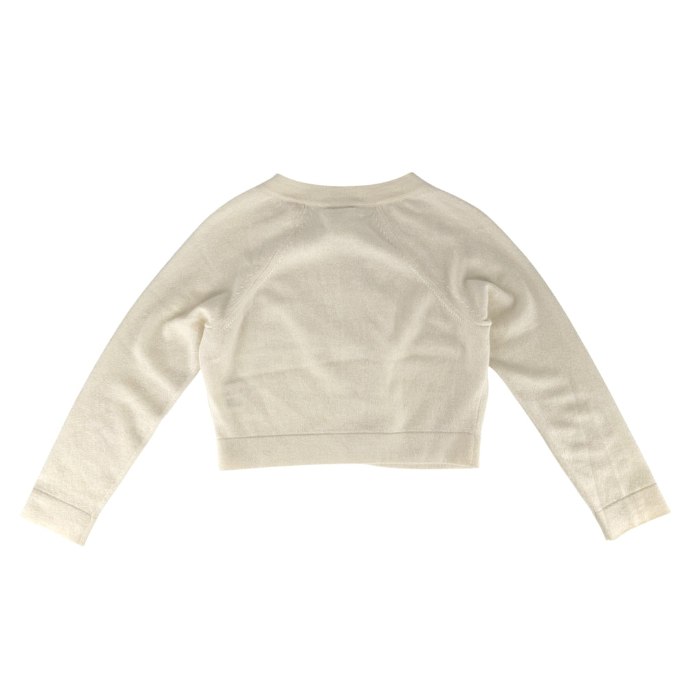 CHANEL シャネル カーディガン ニット ココマーク ショート丈 アパレル 服 36 アイボリー 春 秋 カシミヤ レディース【中古品】