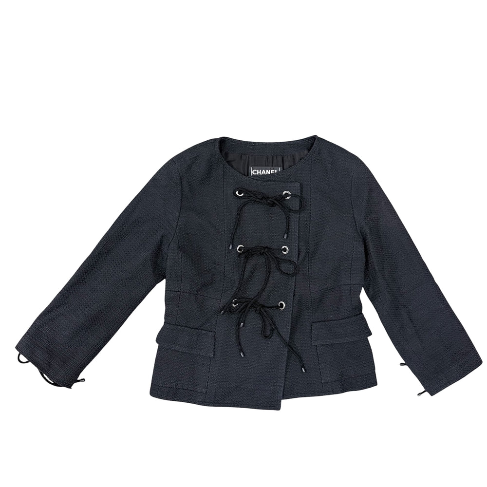 CHANEL シャネル セットアップ クルーズ ジャケット スカート アパレル 服 36 ブラック 黒 ゴールド金具 秋 冬 コットン レディース【中古品】