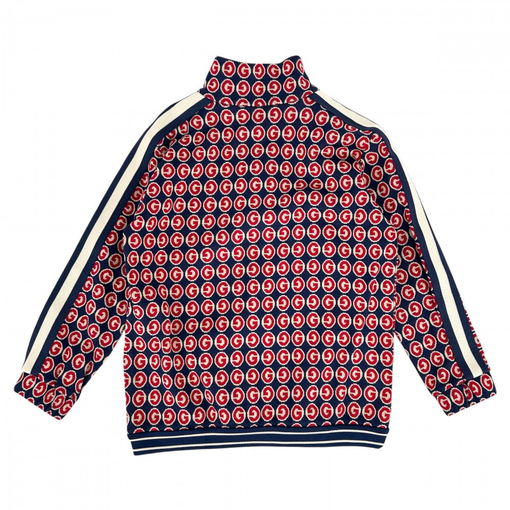 【開店SALE】 GUCCI グッチ ジャケット トラックジャケット ジャージ アウター アパレル 服 600362 ブルー 青 レッド 赤 シルバー金具 春 秋 コットン キッズ【中古品】
