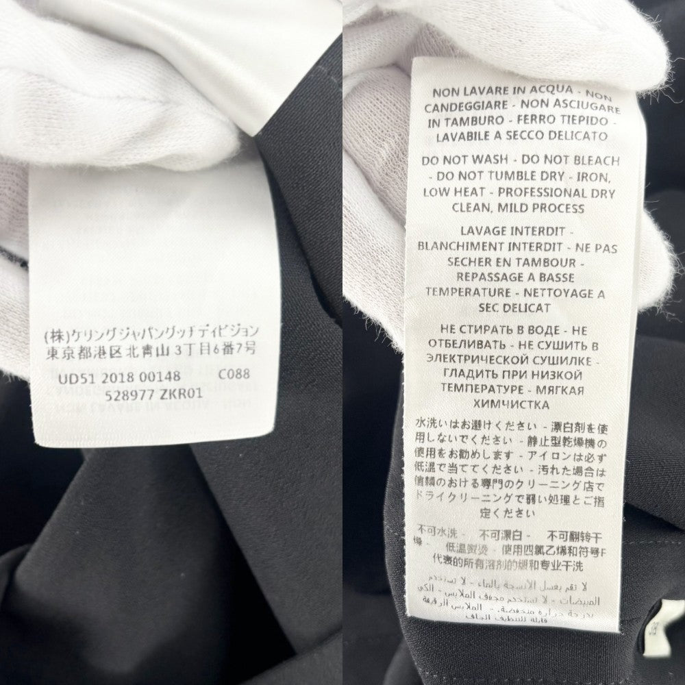 GUCCI グッチ ワンピース シェリーライン 半袖 服 アパレル 38 528977 ブラック 黒 グリーン 緑 春 夏 レーヨン ポリウレタン レディース【中古品】