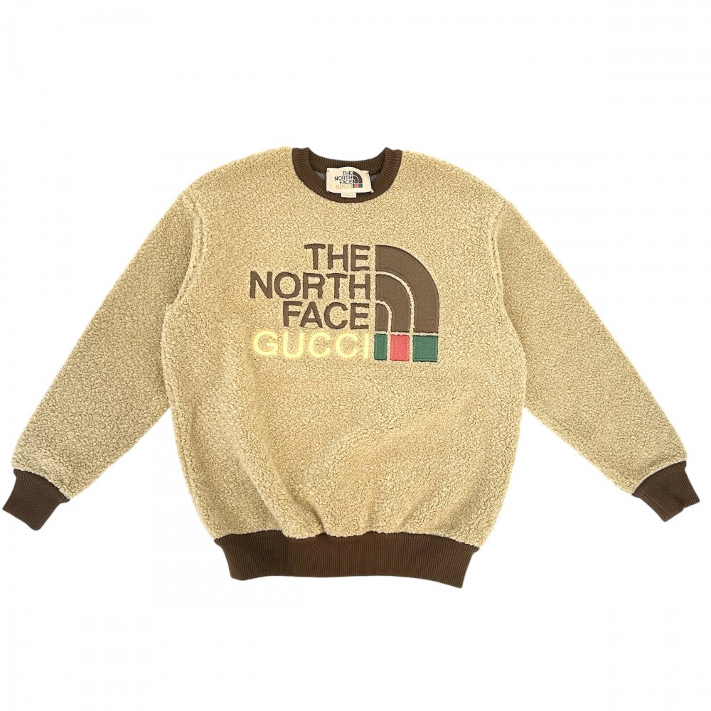 GUCCI グッチ ニット THE NORTH FACE セーター トップス ザ ノースフェイス コラボ アパレル 服 XS 644662 ブラウン 茶 秋 冬 アクリル ポリエステル メンズ【中古品】