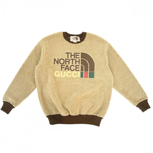 【開店SALE】 GUCCI グッチ ニット THE NORTH FACE セーター トップス ザ ノースフェイス コラボ アパレル 服 XS 644662 ブラウン 茶 秋 冬 アクリル ポリエステル メンズ【中古品】