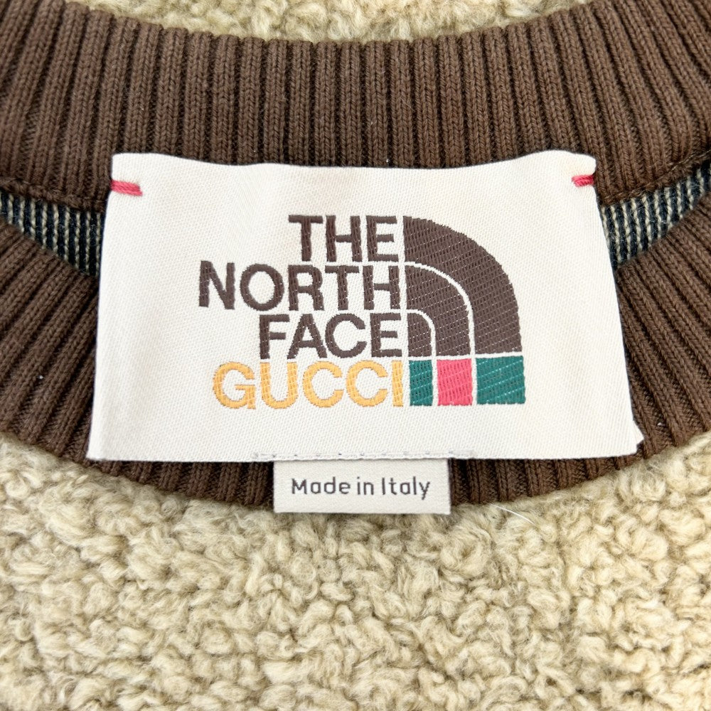 GUCCI グッチ ニット THE NORTH FACE セーター トップス ザ ノースフェイス コラボ アパレル 服 XS 644662 ブラウン 茶 秋 冬 アクリル ポリエステル メンズ【中古品】