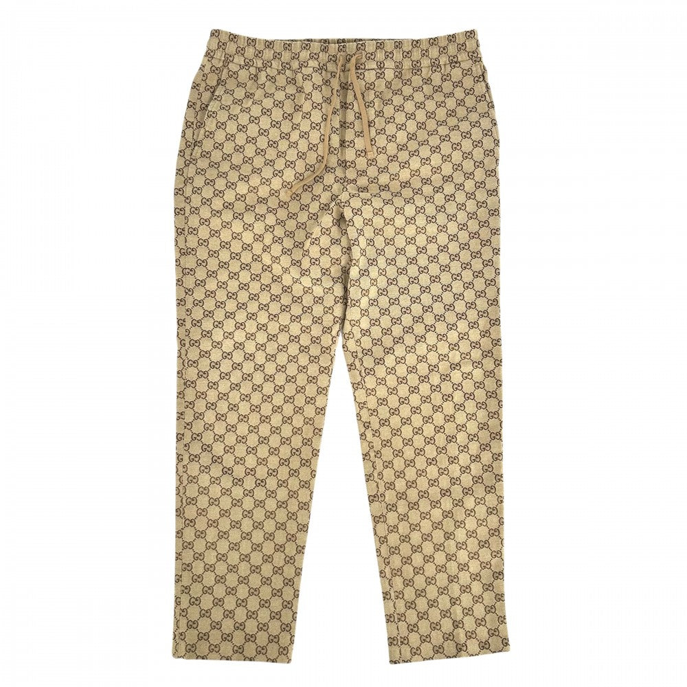 【開店SALE】 GUCCI グッチ ボトムス GGキャンバス ジョギングパンツ ズボン 52 569769 ブラウン 茶 コットン ポリエステル メンズ【中古品】