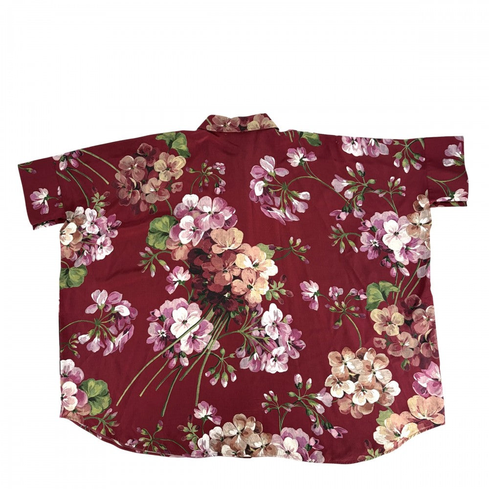 GUCCI グッチ 半袖シャツ シルクフラワードルマンブラウス トップス アパレル 服 42 410345 ボルドー 春 夏 シルク レディース【中古品】
