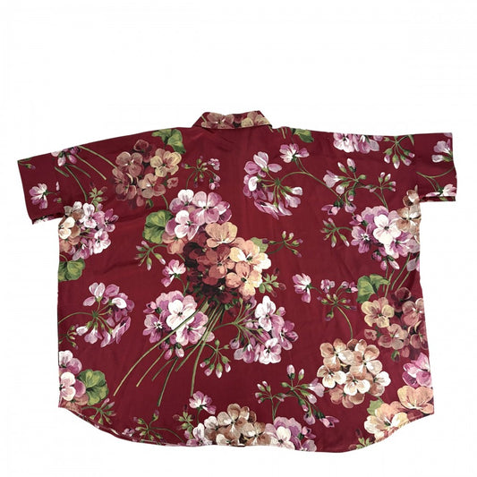 GUCCI グッチ 半袖シャツ シルクフラワードルマンブラウス トップス アパレル 服 42 410345 ボルドー 春 夏 シルク レディース【中古品】