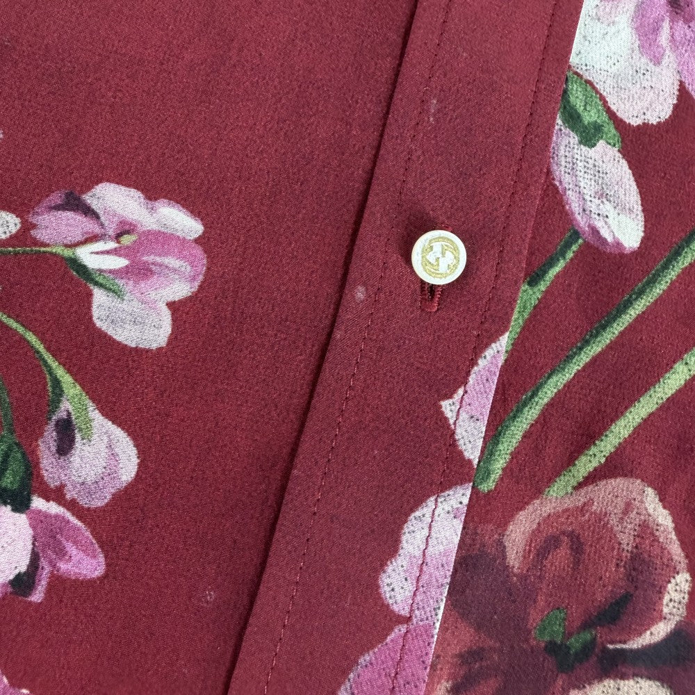 GUCCI グッチ 半袖シャツ シルクフラワードルマンブラウス トップス アパレル 服 42 410345 ボルドー 春 夏 シルク レディース【中古品】