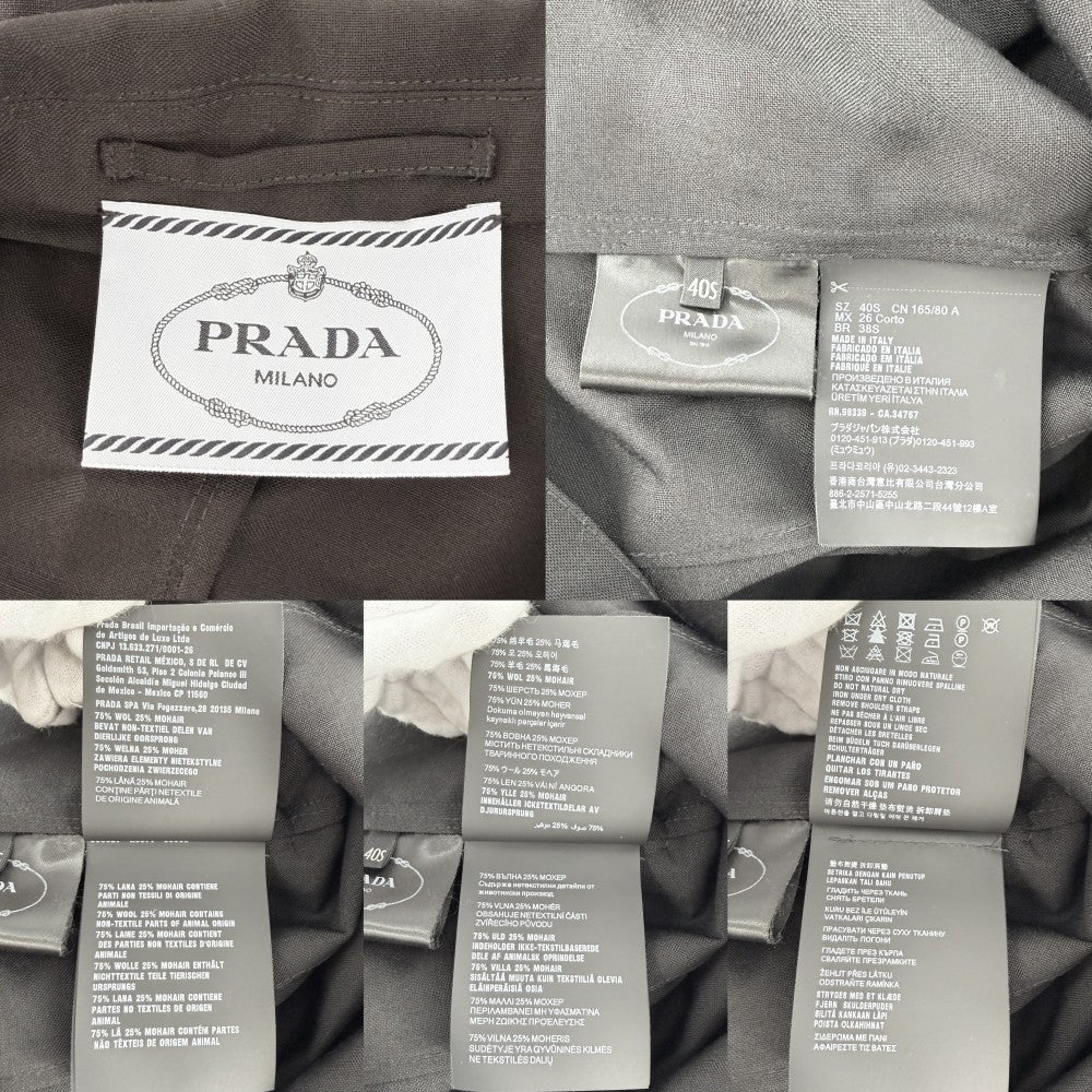 PRADA プラダ アウター ジャケット アパレル 服 40 ブラック 黒 春 秋 ウール モヘア レディース【中古品】