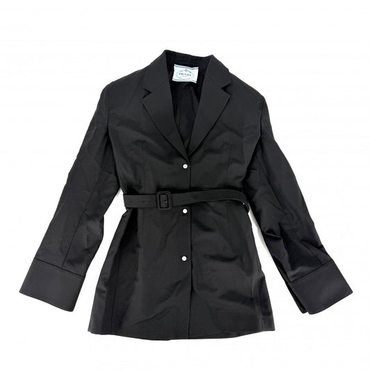 【秋物特集】 PRADA プラダ アウター ジャケット アパレル 服 40 ブラック 黒 春 秋 ウール モヘア レディース【中古品】