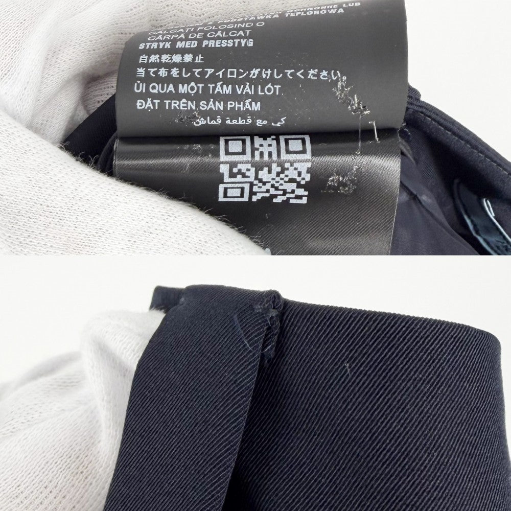 PRADA プラダ スカート トライアングルロゴ シンプル ボトムス 服 アパレル 40 ネイビー 紺 ポリエステル エラスタン レディース【中古品】