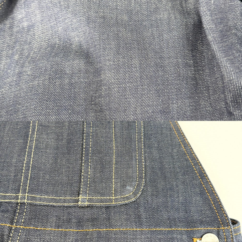 【開店SALE】 PRADA プラダ サロペット オーバーオール トライアングルロゴ ボトムス アパレル 服 GEZ005 インディゴ シルバー金具 コットン メンズ【中古品】