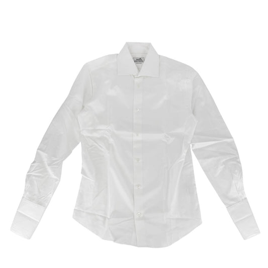 HERMES エルメス 長袖シャツ Yシャツ トップス シンプル 38サイズ 洋服 アパレル ホワイト 白 コットン メンズ【中古品】