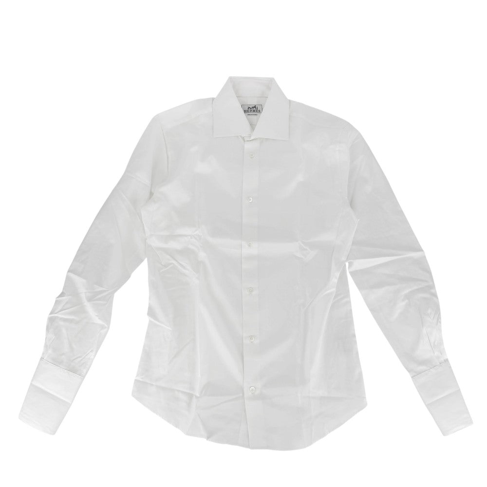 HERMES エルメス 長袖シャツ Yシャツ トップス シンプル 38サイズ 洋服 アパレル ホワイト 白 コットン メンズ【中古品】