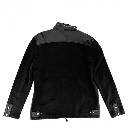 HERMES エルメス ブルゾン ニット ジャケット 異素材 アパレル 服 XXL ブラック 黒 シルバー金具 秋 冬 ポリエステル ポリアミド ポリウレタン ウール メンズ【中古品】