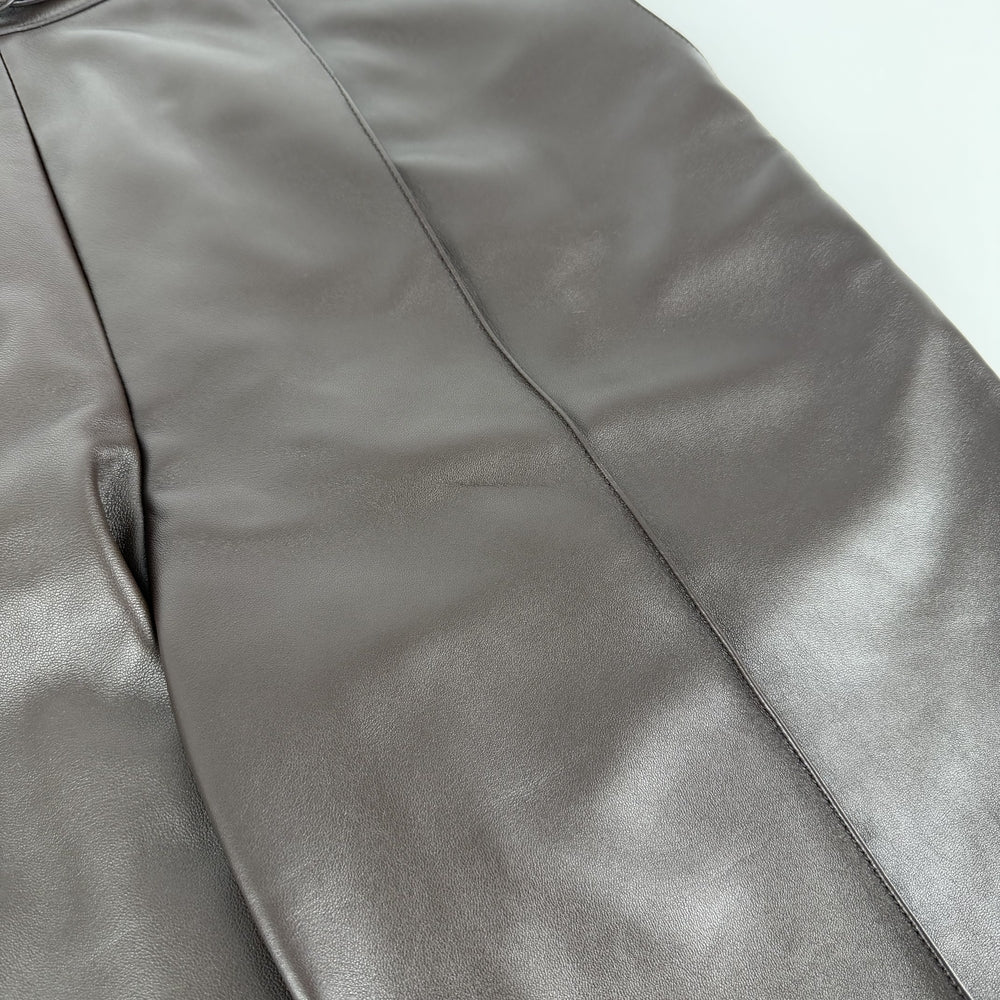 HERMES エルメス パンツ ハーフパンツ 膝丈 アパレル ボトムス 38 5H1421D3 ブラウン 茶 春 冬 ラムスキン レディース【中古品】