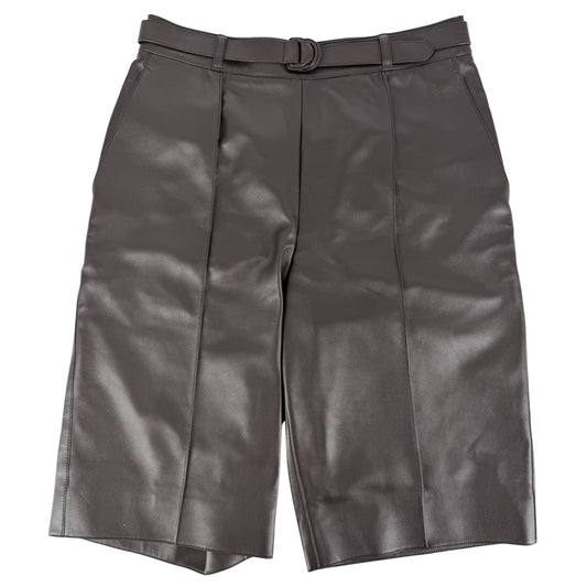 HERMES エルメス パンツ ハーフパンツ 膝丈 アパレル ボトムス 38 5H1421D3 ブラウン 茶 春 冬 ラムスキン レディース【中古品】