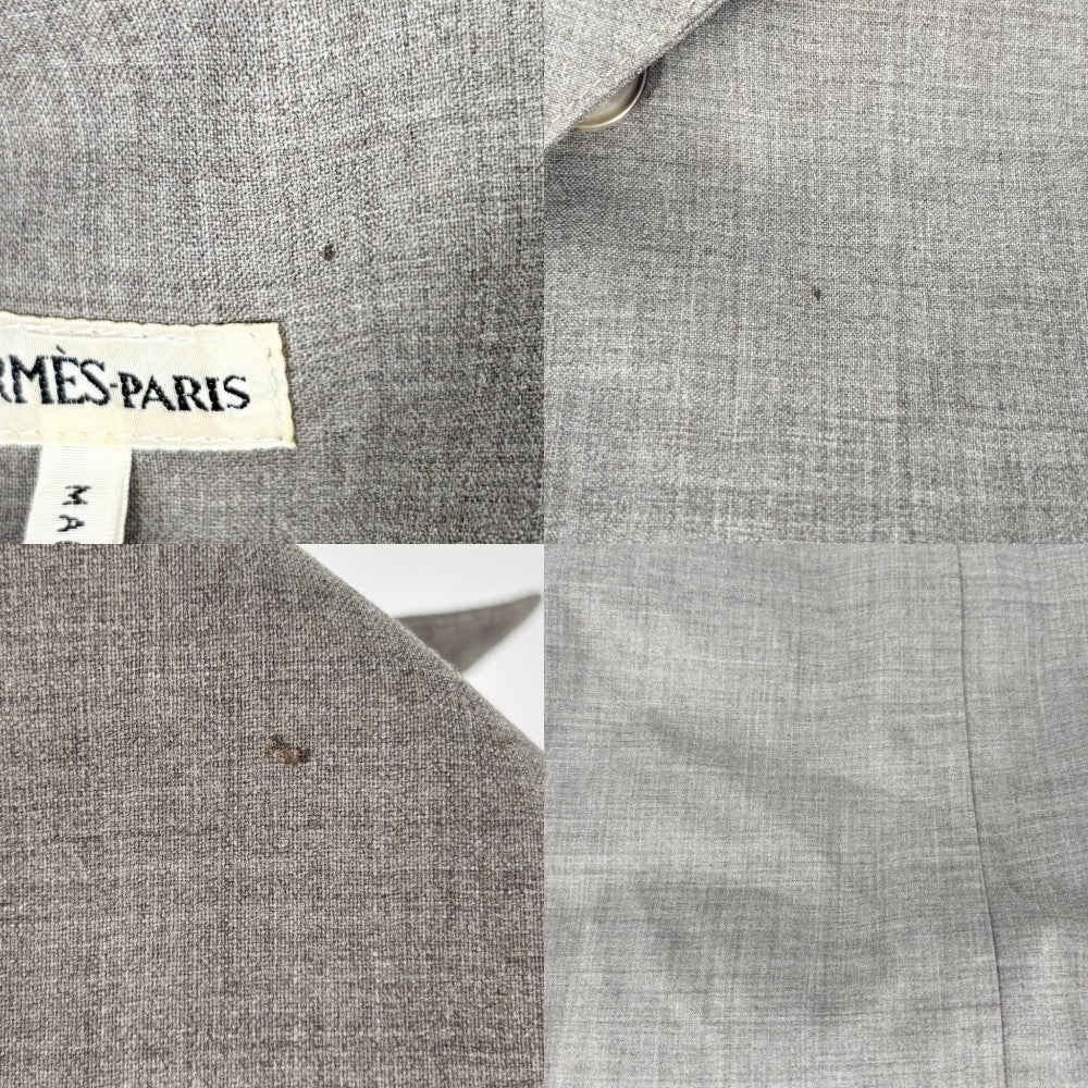 HERMES エルメス トレンチコート マッキントッシュ アウター ロングコート アパレル 服 XS グレーブラウン系 シルバー金具 秋 冬 ウール レディース【中古品】