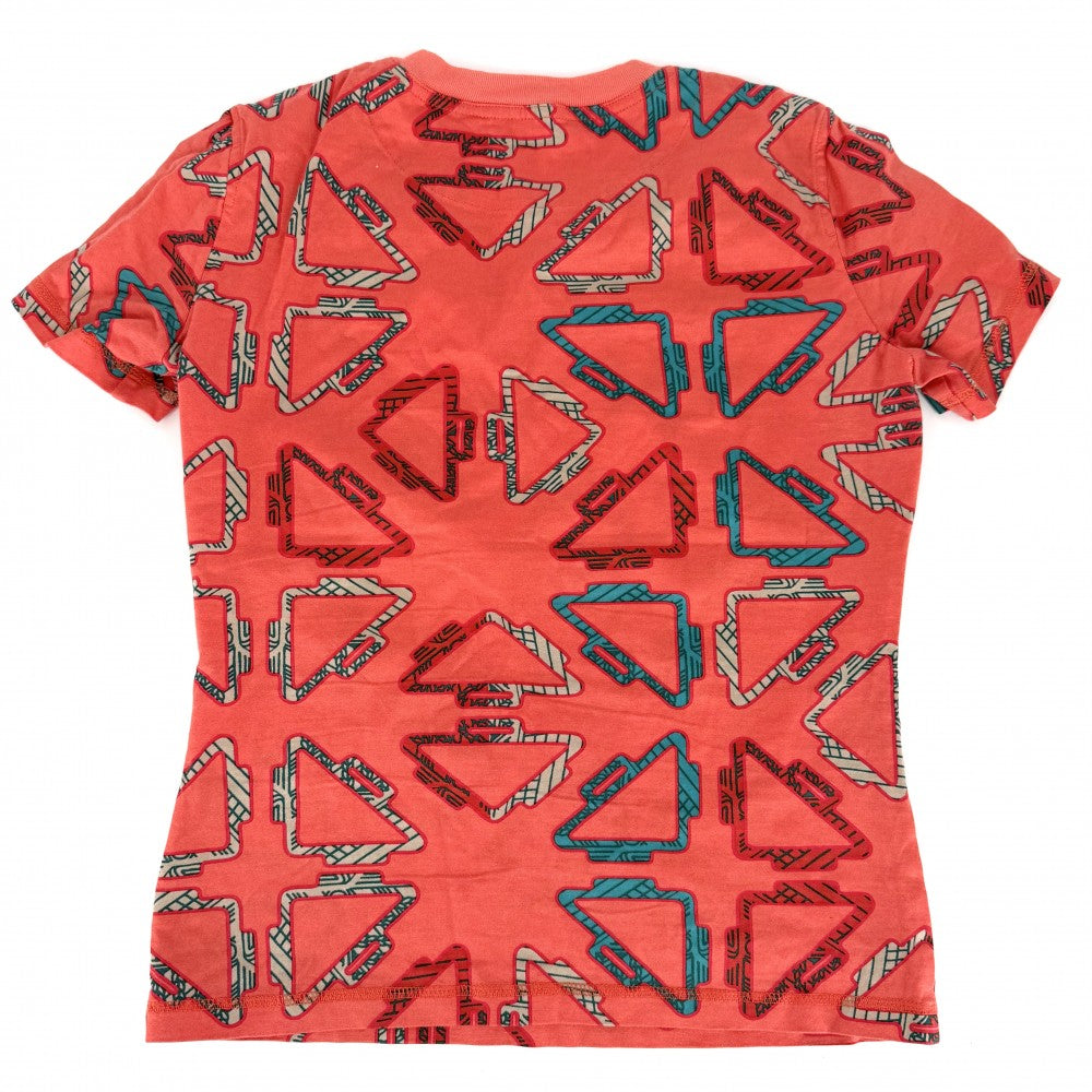HERMES エルメス 半袖Ｔシャツ クルーネック トップス アパレル 服 34 オレンジ グリーン 緑 春 夏 コットン レディース【中古品】