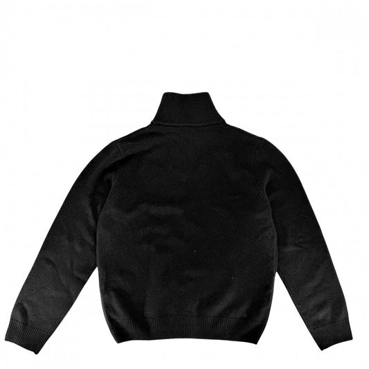 【秋物特集】 CELINE セリーヌ ニット トリオンフ トラッカーセーター ハーフジップ ロゴ 服 トップス L 2ADBH048T ブラック 黒 シルバー金具 秋 冬 ウール カシミヤ メンズ【中古品】