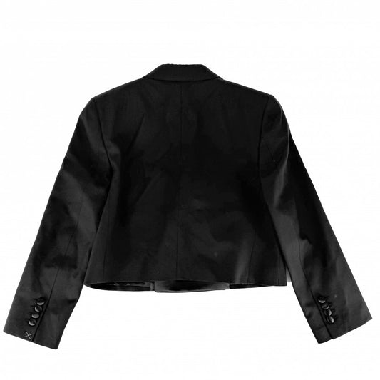 CELINE セリーヌ テーラードジャケット レクタングルスペンサージャケット ショート丈 アウター アパレル 服 36 ブラック 黒 春 秋 ウール モヘヤ ポリエステル レディース【中古品】