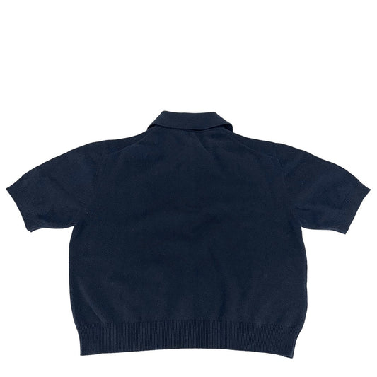 MIUMIU ミュウミュウ ポロシャツ 半袖 アパレル 服 38 ネイビー 紺 ゴールド 春 夏 カシミヤ レディース【中古品】