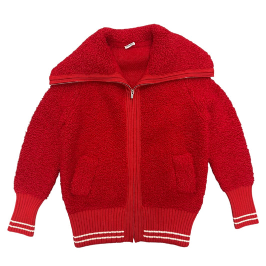 MIUMIU ミュウミュウ ブルゾン ジップアップ ジャケット アウター 服 40 レッド 赤 秋 冬 レディース【中古品】