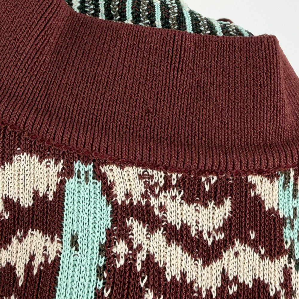 BOTTEGAVENETA ボッテガヴェネタ ニット 総柄 長袖 トップス アパレル 服 L ブラウン系 ブルー系 秋 冬 レーヨン ナイロン ポリウレタン ユニセックス【中古品】