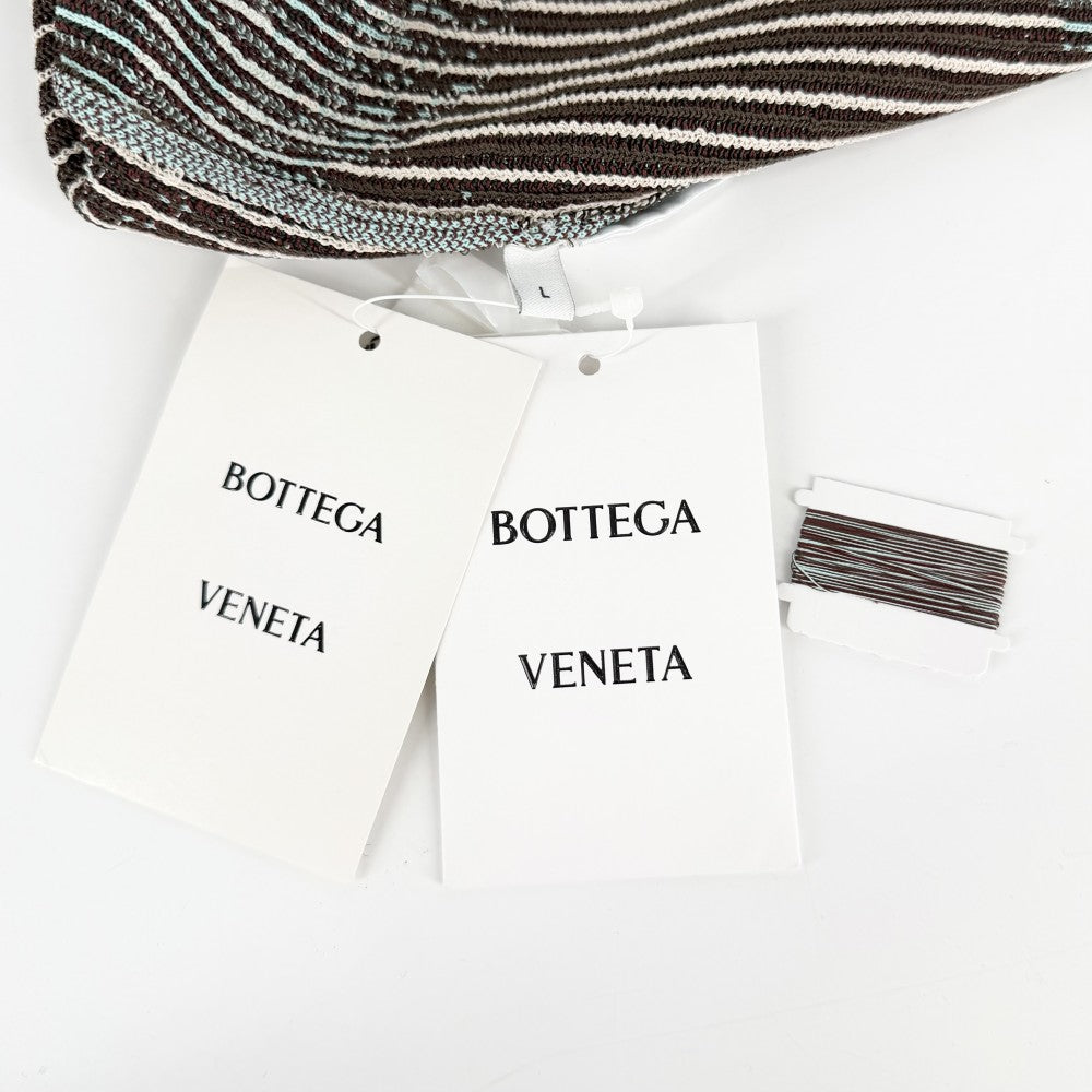 BOTTEGAVENETA ボッテガヴェネタ ニット 総柄 長袖 トップス アパレル 服 L ブラウン系 ブルー系 秋 冬 レーヨン ナイロン ポリウレタン ユニセックス【中古品】