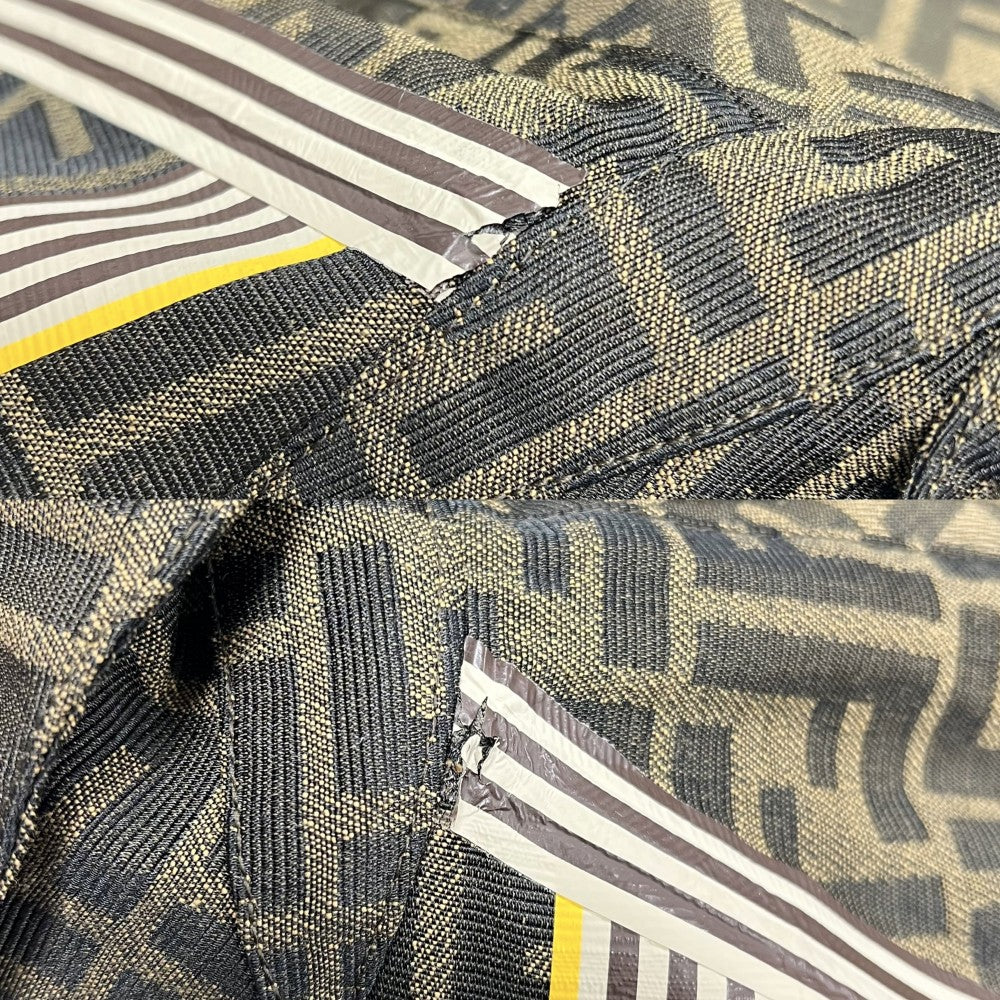 【開店SALE】 FENDI フェンディ アウター ズッカ ジャケット アパレル ロゴ 服 マウンテンパーカー 48 ブラウン 茶 ゴールド金具 ポリエステル コットン アクリル メンズ【中古品】
