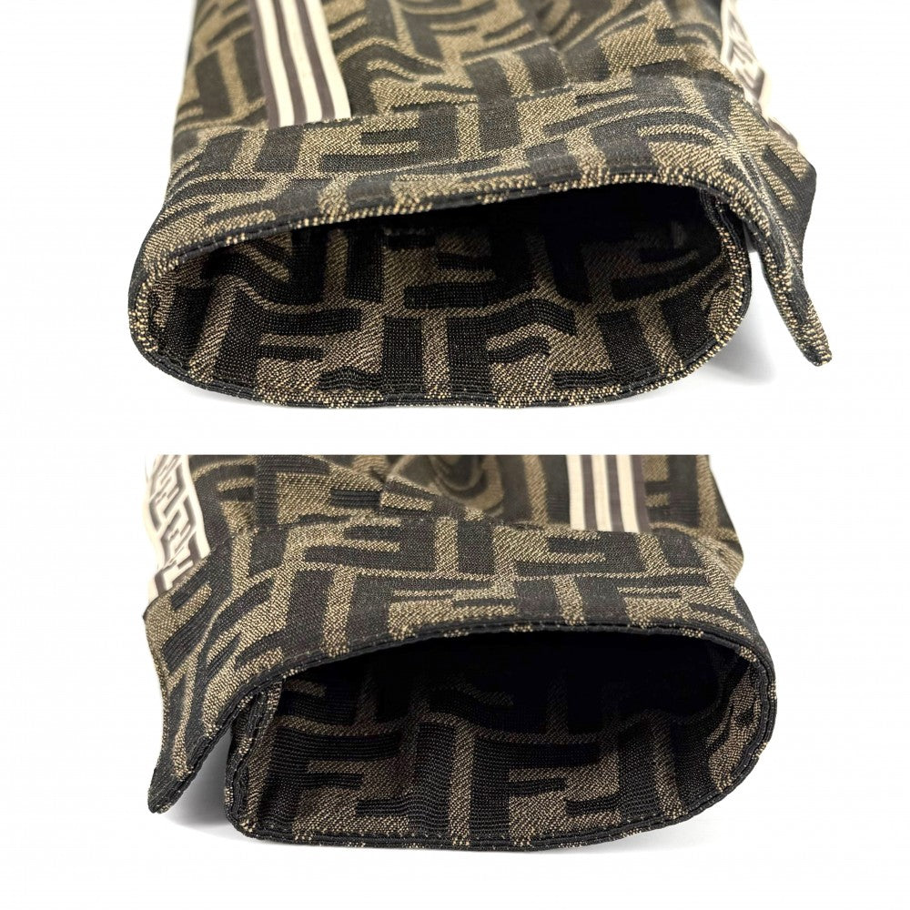 【開店SALE】 FENDI フェンディ アウター ズッカ ジャケット アパレル ロゴ 服 マウンテンパーカー 48 ブラウン 茶 ゴールド金具 ポリエステル コットン アクリル メンズ【中古品】