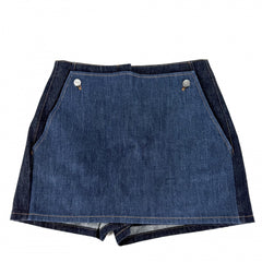 FENDI フェンディ ボトムス デニム キュロットパンツ ショートパンツ アパレル 服 40 インディゴ ガンメタル金具 コットン レディース【中古品】
