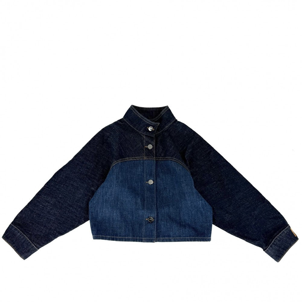 FENDI フェンディ デニムジャケット スタンドカラー アウター ショートジャケット アパレル 服 38 インディゴ ガンメタル金具 春 秋 コットン レディース【中古品】