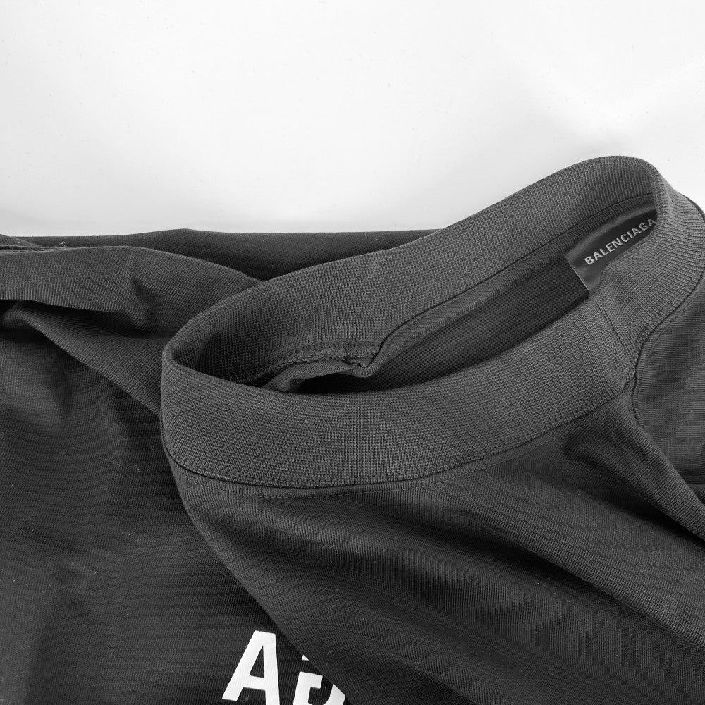 【開店SALE】 BALENCIAGA バレンシアガ 半袖Ｔシャツ ミラー ロゴ 服 トップス アパレル M 764235 ブラック 黒 春 夏 コットン メンズ【中古品】