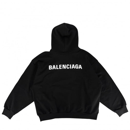 BALENCIAGA バレンシアガ パーカー プルオーバー ロゴプリント トップス フーディ 服 アパレル M 767877 ブラック 黒 秋 冬 コットン メンズ【中古品】
