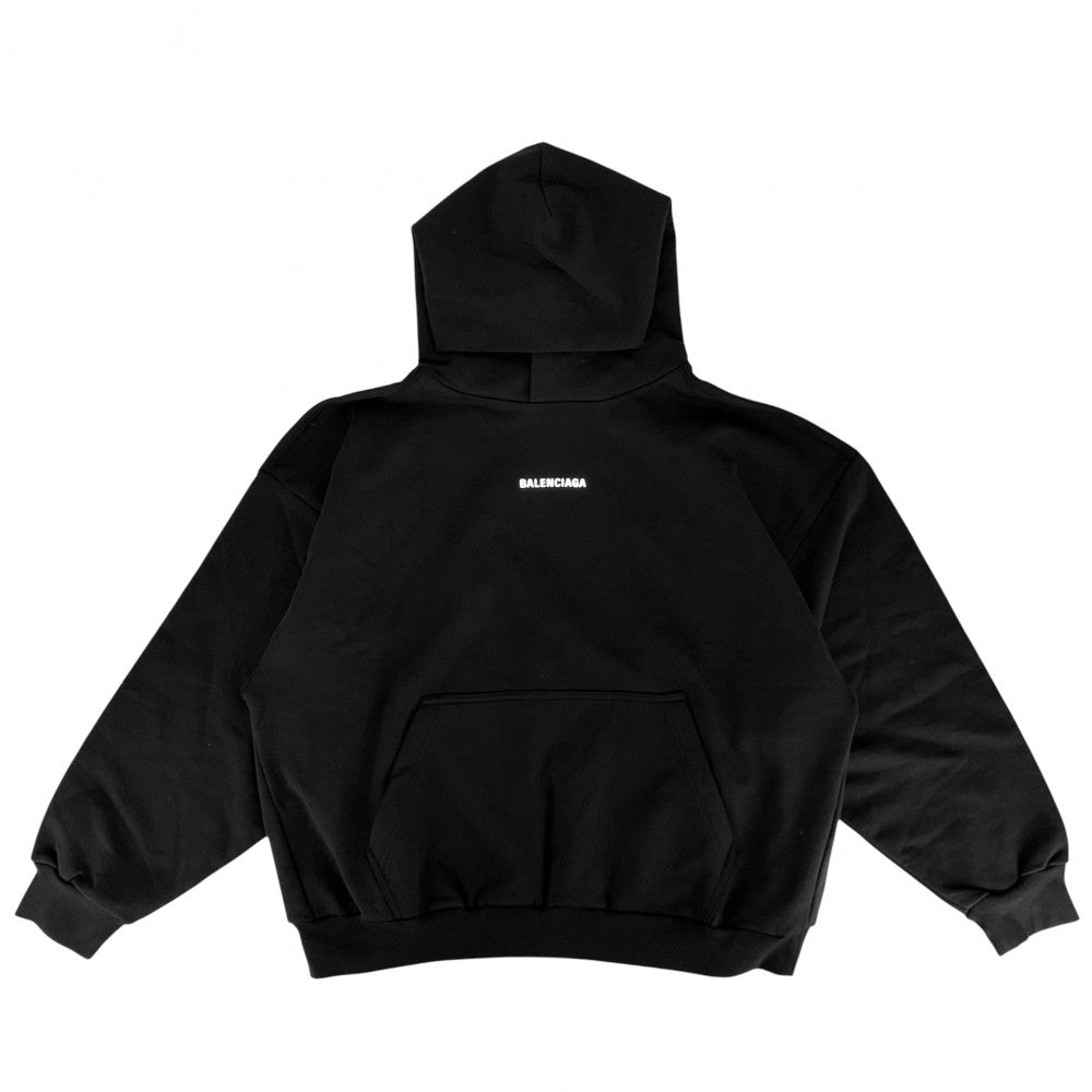 BALENCIAGA バレンシアガ パーカー プルオーバー ロゴプリント トップス フーディ 服 アパレル M 767877 ブラック 黒 秋 冬 コットン メンズ【中古品】