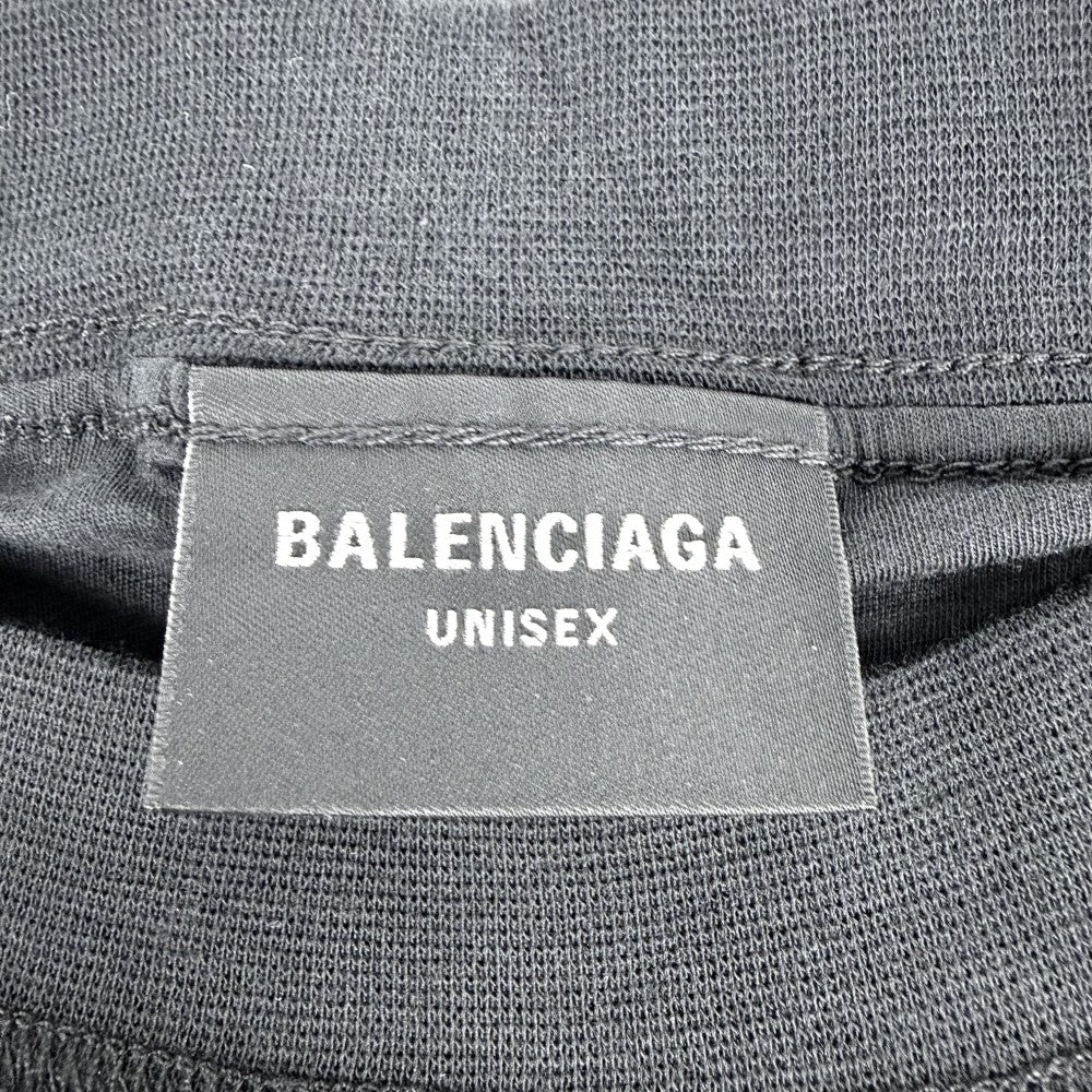 BALENCIAGA バレンシアガ 半袖Ｔシャツ ロゴプリント クルーネックTシャツ アパレル トップス 服 インサイドアウト L ブラック 黒 コットン メンズ【中古品】