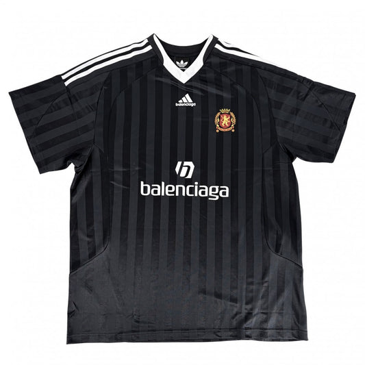BALENCIAGA バレンシアガ 半袖Ｔシャツ アディダスコラボ ゲームシャツ アパレル ユニフォーム adidas 服 2サイズ 723663 ブラック 黒 オールシーズン ポリエステル メンズ【中古品】