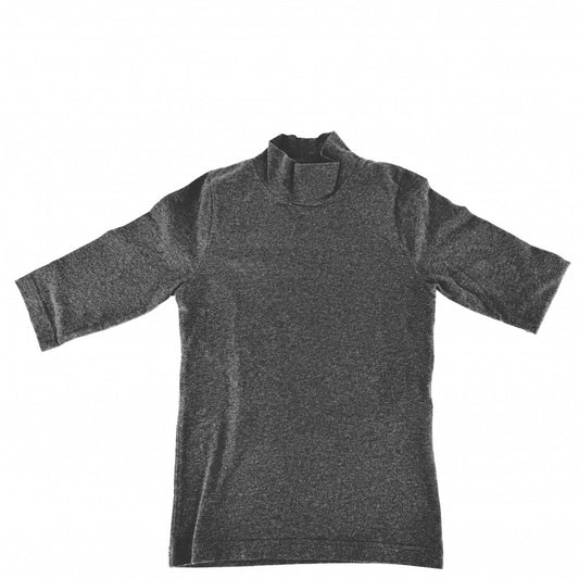 BALENCIAGA バレンシアガ 半袖Ｔシャツ ハイネック 3B スポーツ トップス アパレル ロゴ 刺繍 服 S 767869 チャコールグレー コットン ポリウレタン レディース【中古品】