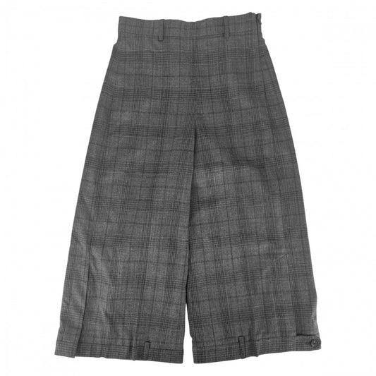 BALENCIAGA バレンシアガ パンツ チェック ボトムス ワイドパンツ 服 34 769023 グレー ブラック金具 ウール レディース【中古品】