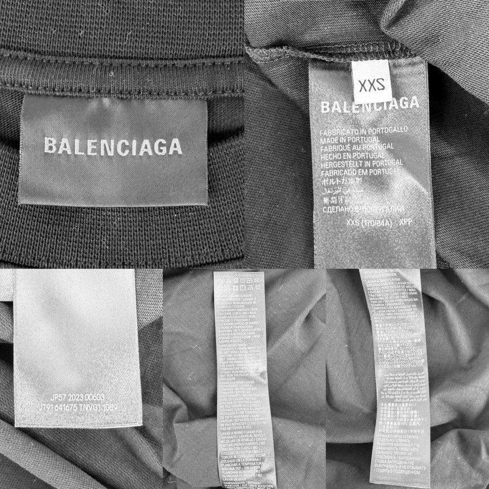 BALENCIAGA バレンシアガ 半袖Ｔシャツ クルーネックTシャツ トップス アパレル 服 XXS 641675 ブラック 黒 オールシーズン コットン メンズ【中古品】