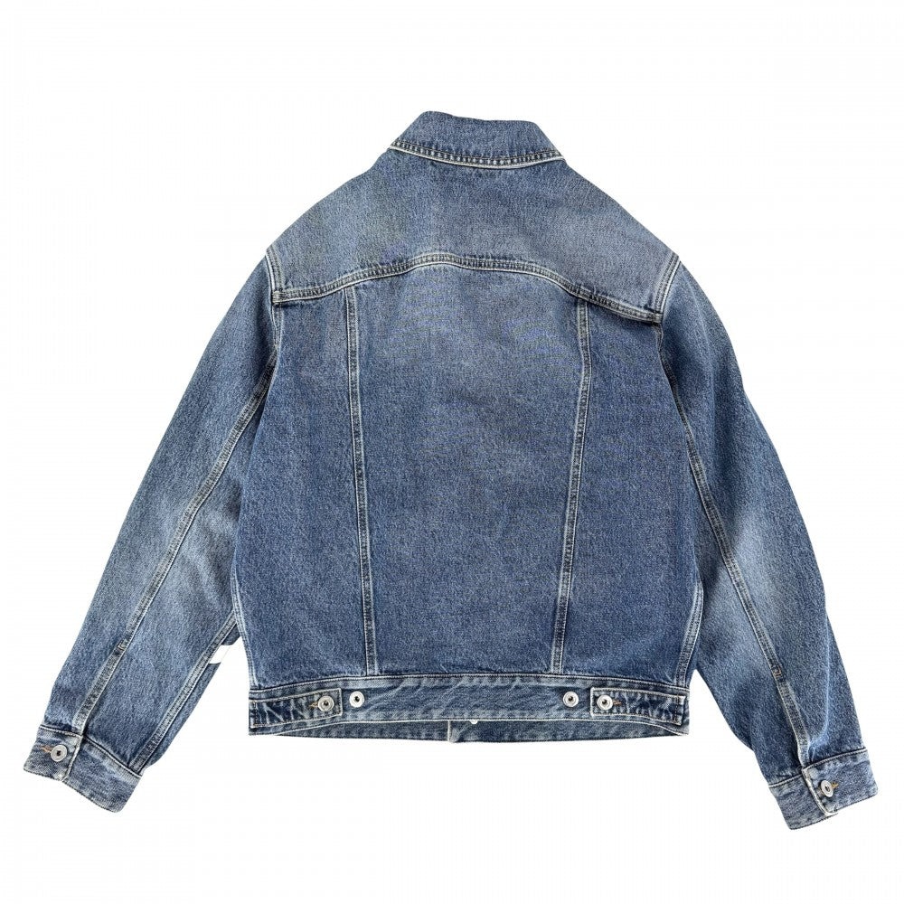 Valentino Garavani ヴァレンティノ・ガラヴァーニ デニムジャケット ロゴプリント アウター 服 アパレル 44 インディゴ シルバー金具 春 秋 コットン メンズ【中古品】
