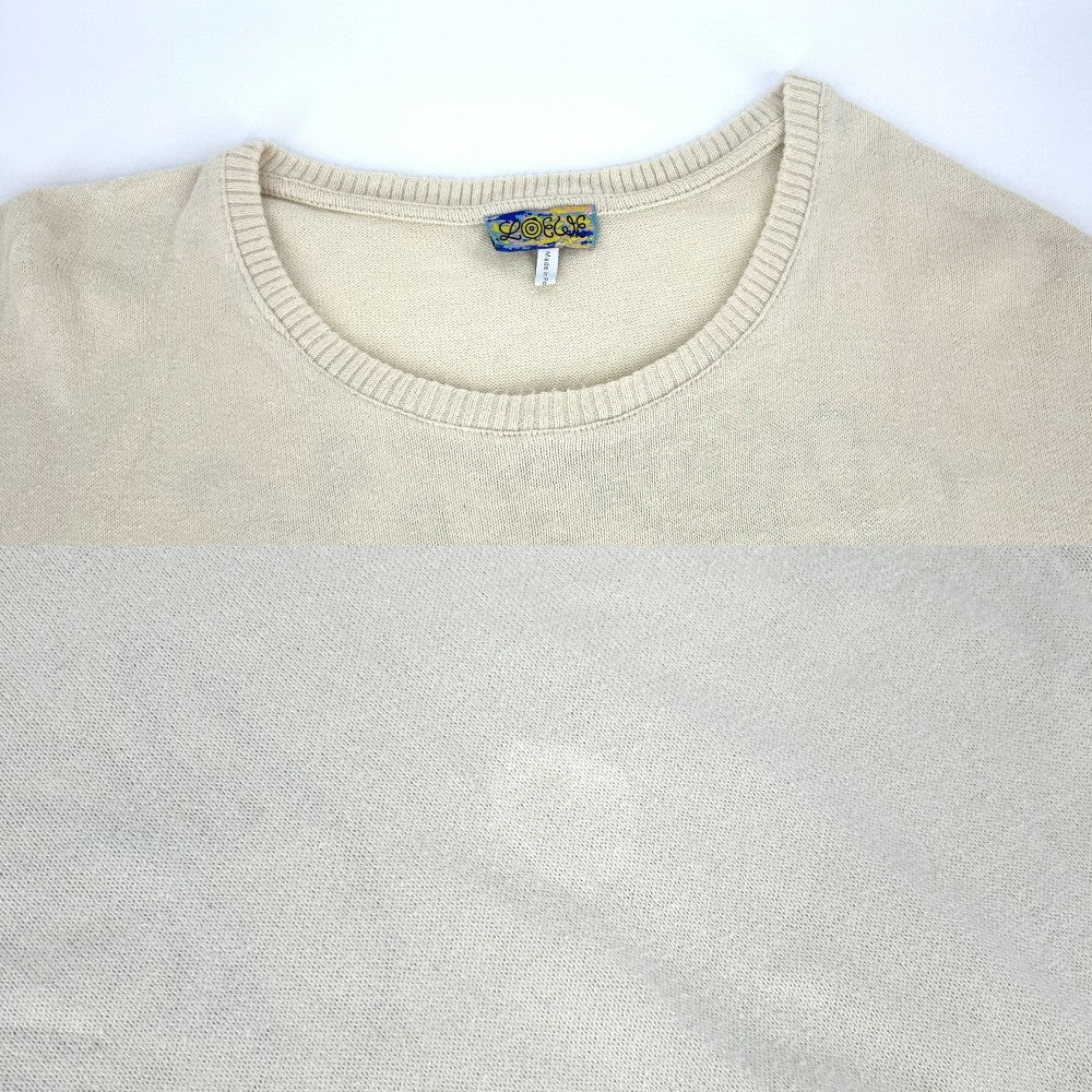 【開店SALE】 LOEWE ロエベ ニット IBIZA サマーニットカットソー クルーネック トップス アパレル 服 XL H664Y22J02 アイボリー 春 夏 コットン メンズ【中古品】