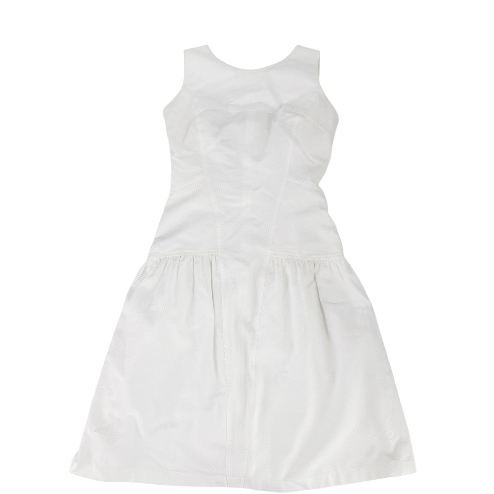 【開店SALE】 CHANEL シャネル ワンピース ココボタン ココマーク ココ ノースリーブ アパレル 服 38 ホワイト 白 春 夏 コットン レディース【中古品】