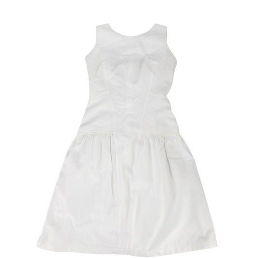 CHANEL シャネル ワンピース ココボタン ココマーク ココ ノースリーブ アパレル 服 38 ホワイト 白 春 夏 コットン レディース【中古品】