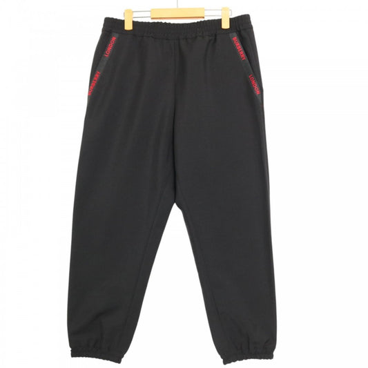 BURBERRY バーバリー ボトムス ロゴ ストレートパンツ 48 8012110 ブラック 黒 レッド 赤 ウール モヘア メンズ【中古品】