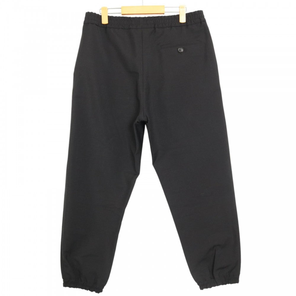 【開店SALE】 BURBERRY バーバリー ボトムス ロゴ ストレートパンツ 48 8012110 ブラック 黒 レッド 赤 ウール モヘア メンズ【中古品】