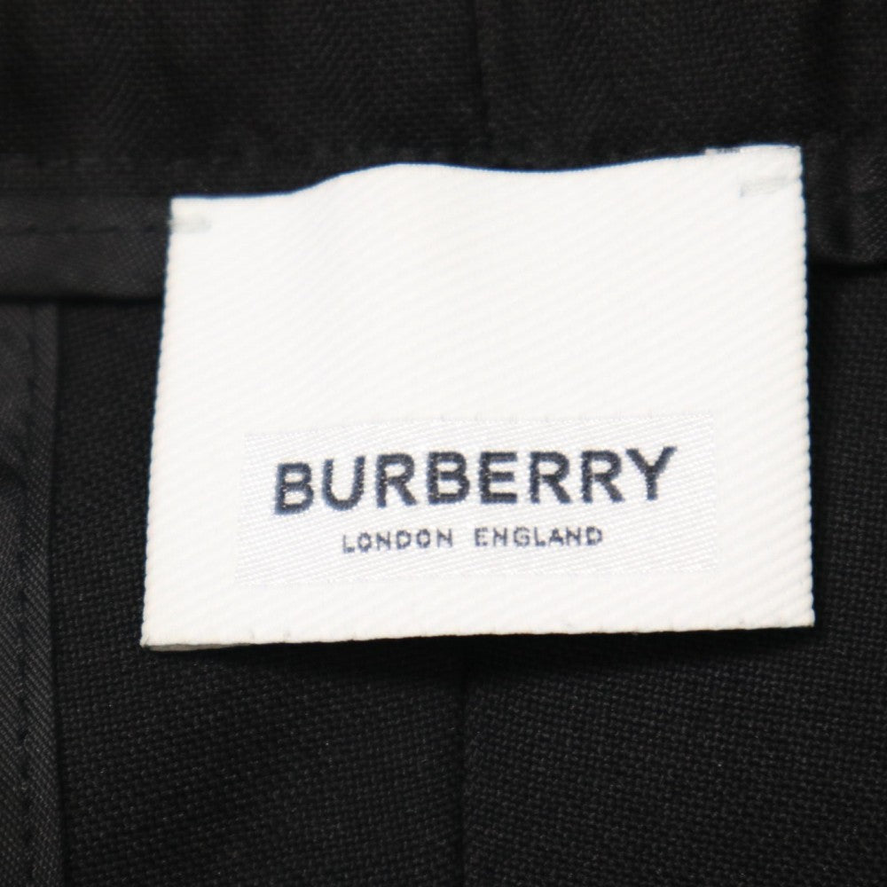 【開店SALE】 BURBERRY バーバリー ボトムス ロゴ ストレートパンツ 48 8012110 ブラック 黒 レッド 赤 ウール モヘア メンズ【中古品】